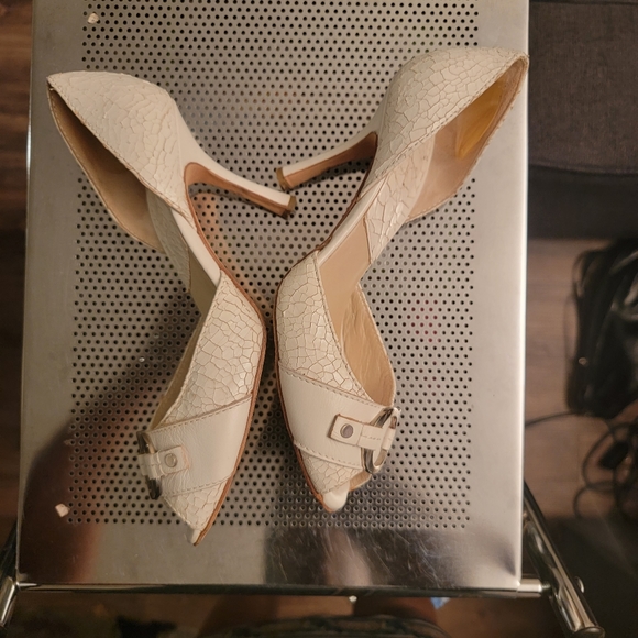 Dior Shoe White Snakeskin Peep Toe C D Initial - Picture 6 of 16